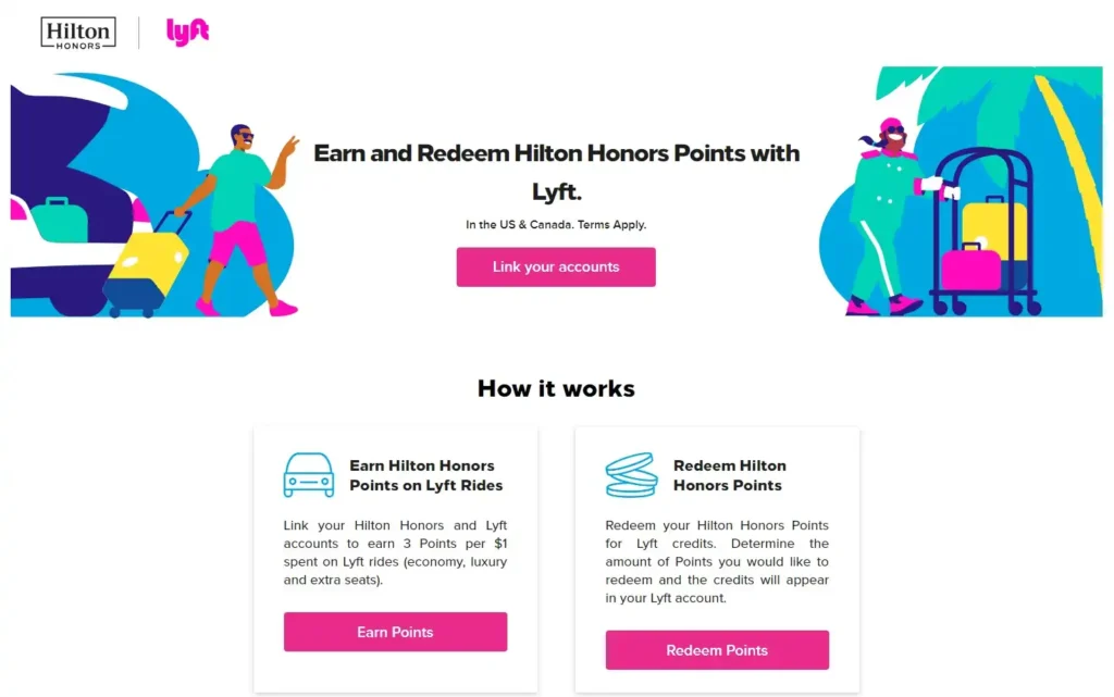 Hilton Honors hűségprogram - Lyft