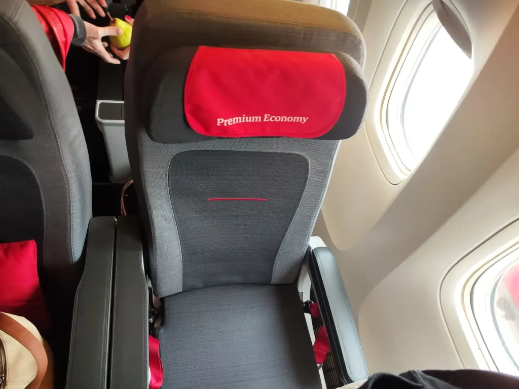 Austrian Airlines premium economy - szék