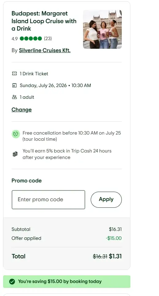 Tripadvisor 15,- USD kredit - foglalás